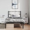 Estructura cama sin colchón con cabecero metal negro 100x200 cm