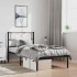 Estructura cama sin colchón con cabecero metal negro 100x200