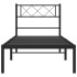 Estructura cama sin colchón con cabecero metal negro 100x200