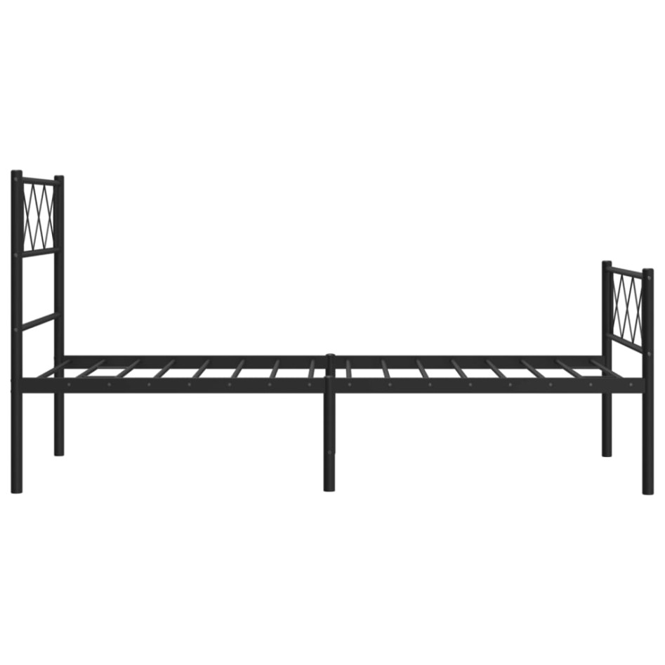 Estructura cama sin colchón con estribo metal negro 75x190