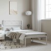 Estructura cama sin colchón con cabecero metal blanco 100x200cm