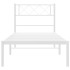 Estructura cama sin colchón con cabecero metal blanco
