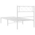 Estructura cama sin colchón con cabecero metal blanco