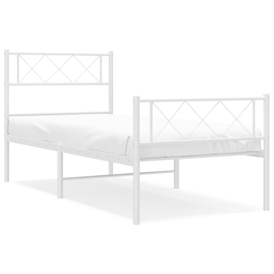 Estructura cama sin colchón con estribo metal blanco 80x200