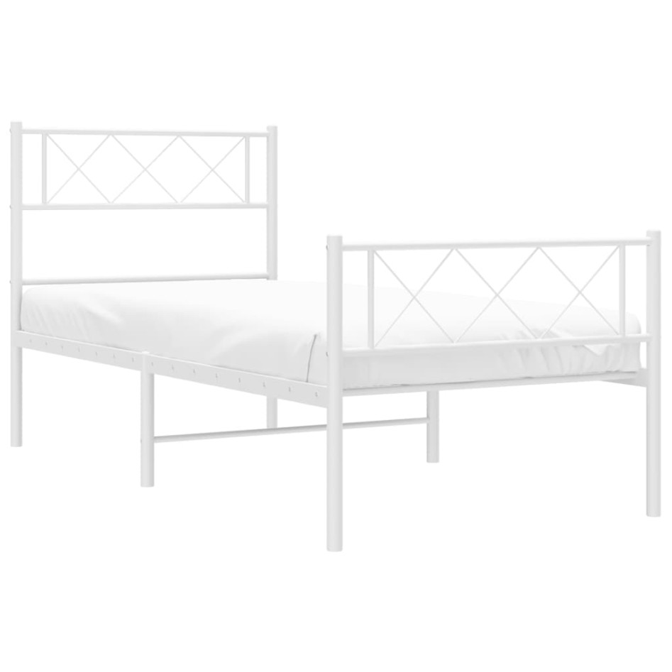 Estructura cama sin colchón con estribo metal blanco 80x200