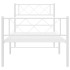 Estructura cama sin colchón con estribo metal blanco 80x200