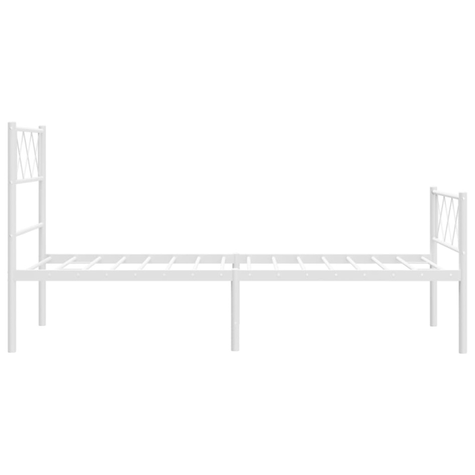 Estructura cama sin colchón con estribo metal blanco 80x200