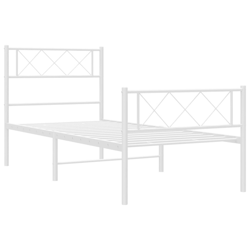 Estructura cama sin colchón con estribo metal blanco 90x200
