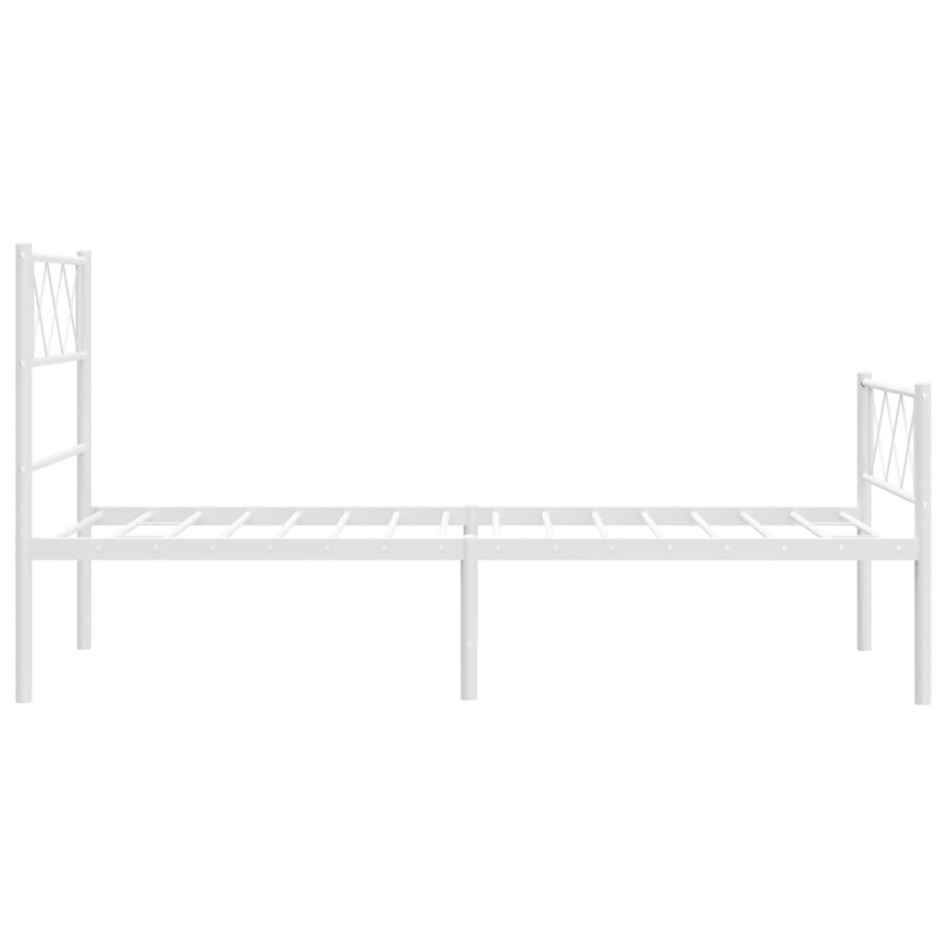 Estructura cama sin colchón con estribo metal blanco 90x200