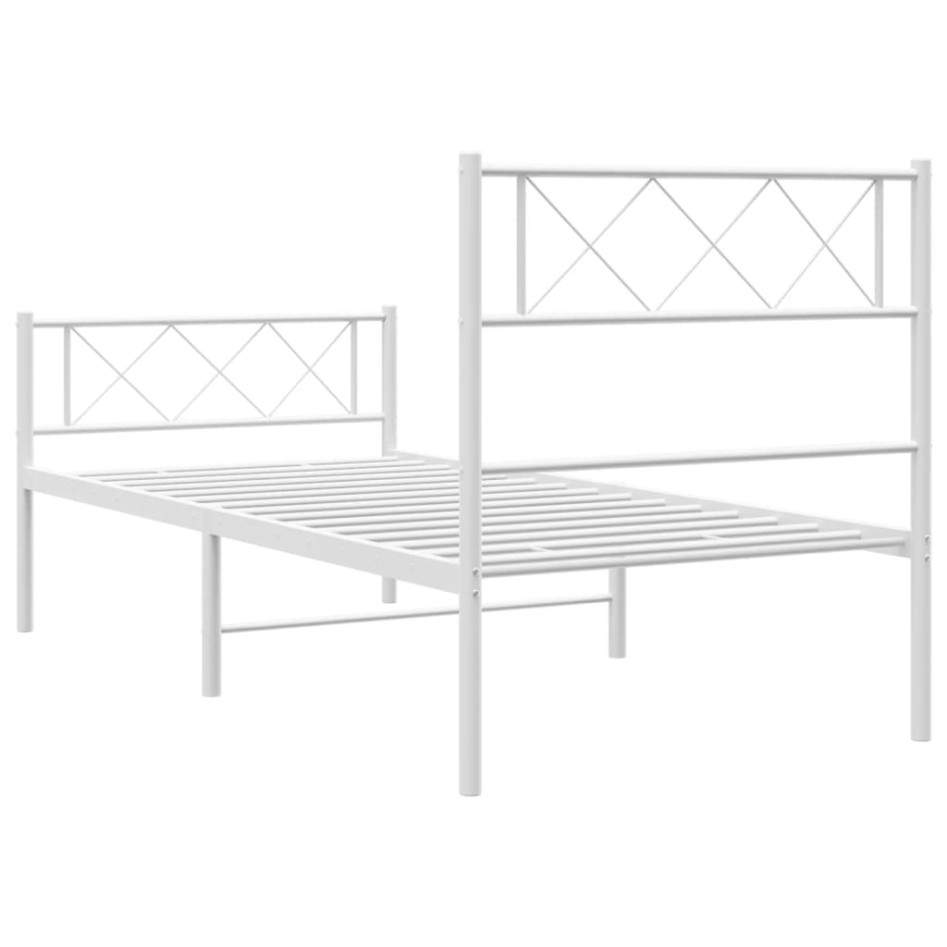 Estructura cama sin colchón con estribo metal blanco 90x200
