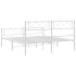 Estructura cama sin colchón con estribo metal blanco 120x200