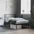 Estructura cama sin colchón con cabecero metal negro 90x200