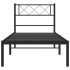 Estructura cama sin colchón con cabecero metal negro 90x200