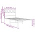 Estructura cama sin colchón con cabecero metal negro 90x200