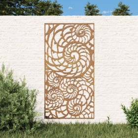 Adorno de pared de jardín acero corten diseño conchas 105x55
