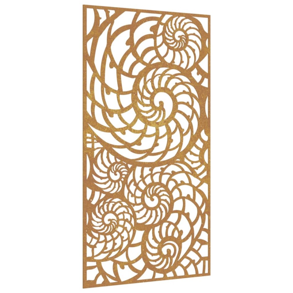 Adorno de pared de jardín acero corten diseño conchas 105x55