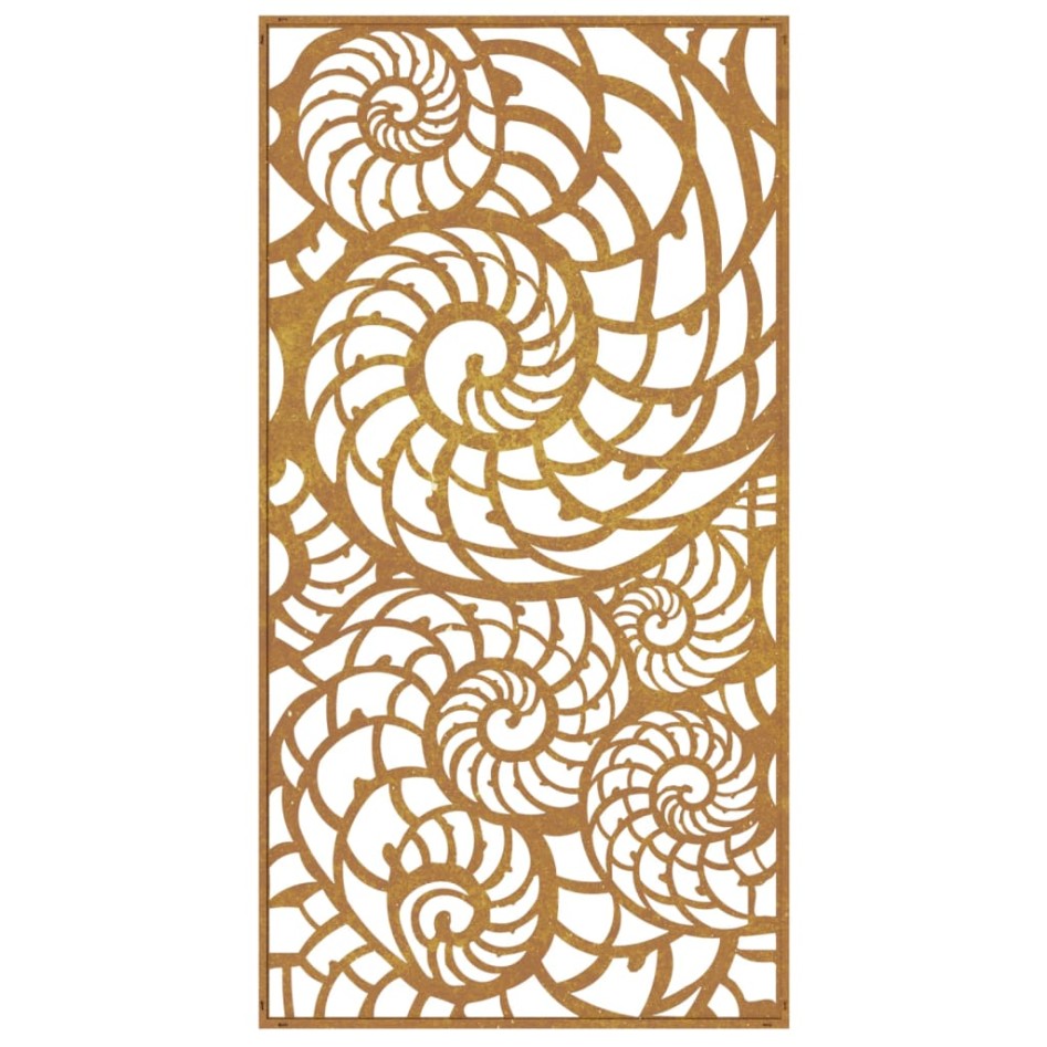 Adorno de pared de jardín acero corten diseño conchas 105x55
