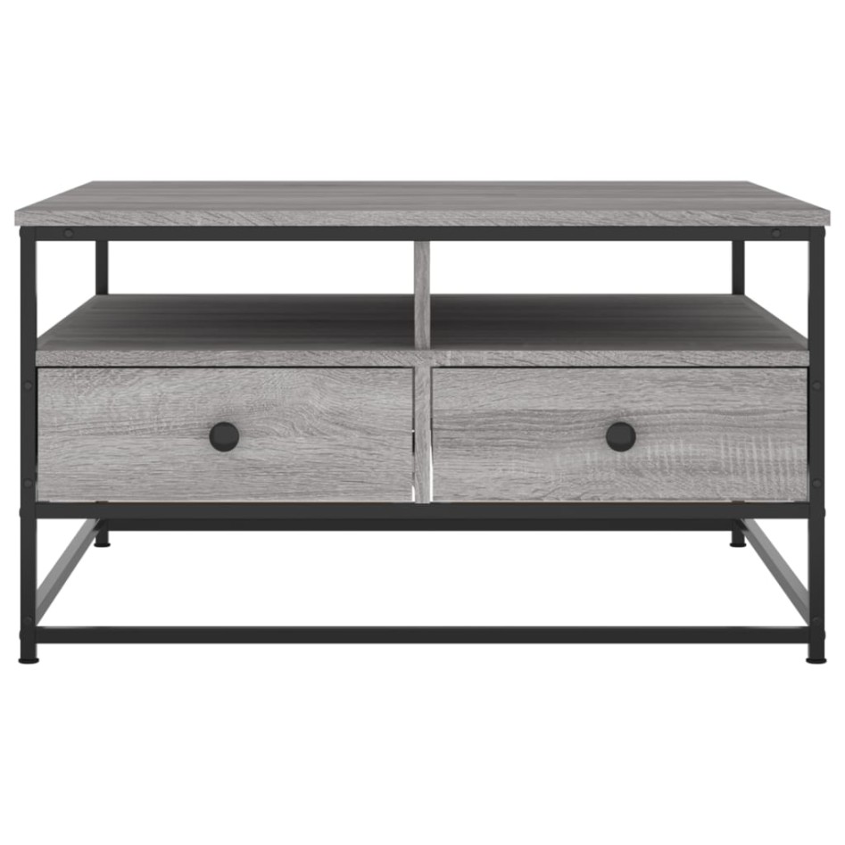 Mesa de centro madera de ingeniería gris Sonoma 80x80x45