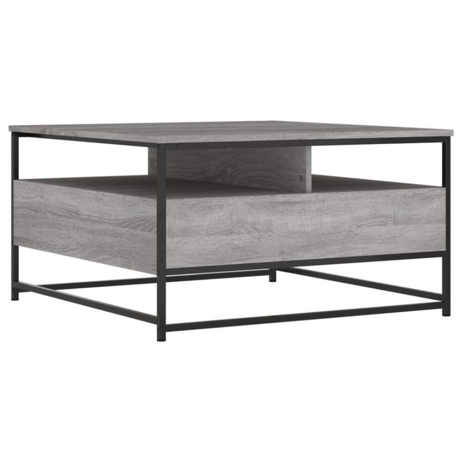 Mesa de centro madera de ingeniería gris Sonoma 80x80x45