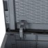 Caja de almacenaje para jardín PP aspecto de ratán gris 90