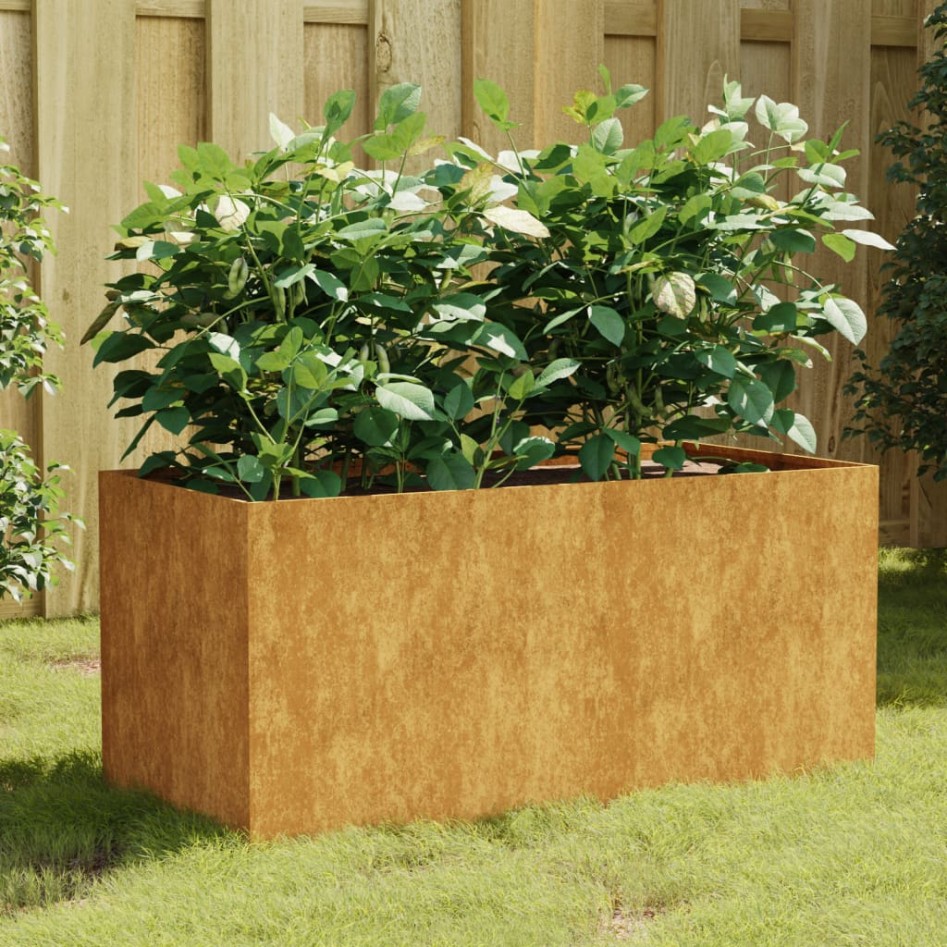 Maceta de acero corten 80x40x40