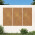 Adorno pared jardín 3 uds acero corten diseño sol 105x55