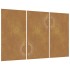 Adorno pared jardín 3 uds acero corten diseño sol 105x55