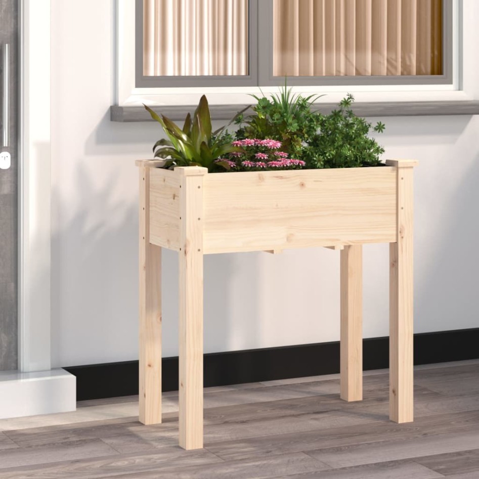 Jardinera con forro interior madera maciza de abeto 71x37x76