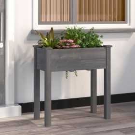 Jardinera con forro interior madera abeto gris 71x37x76