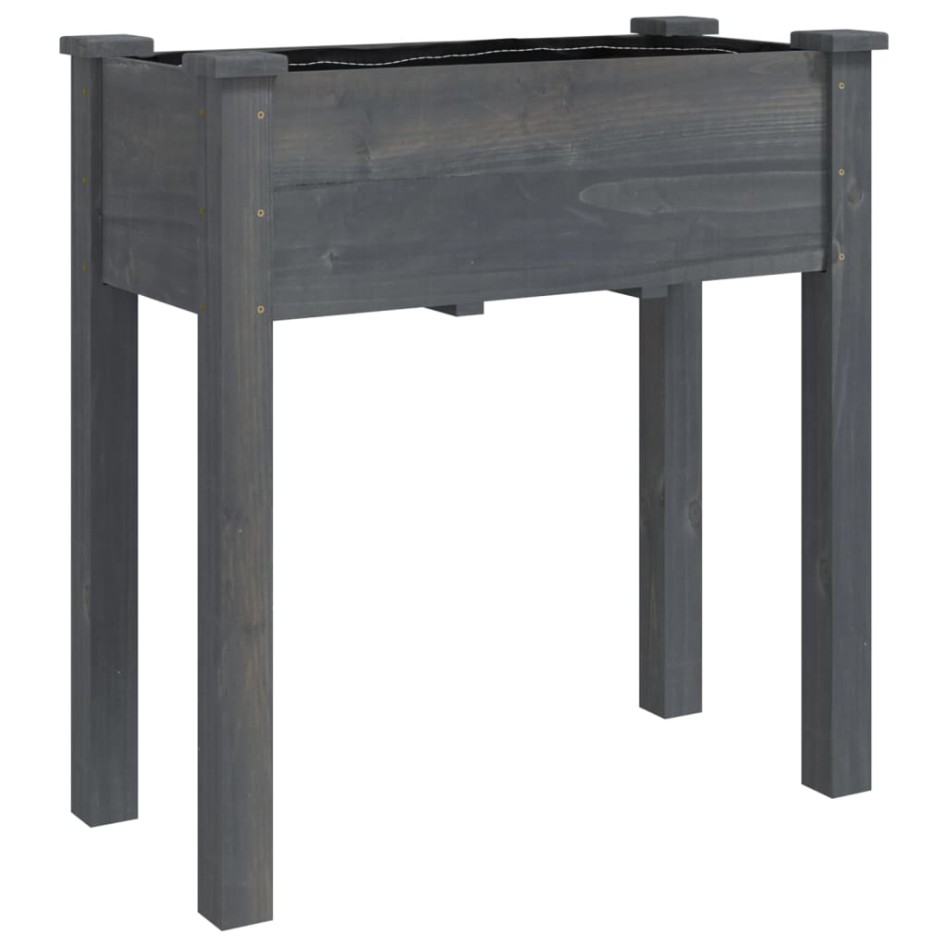 Jardinera con forro interior madera abeto gris 71x37x76