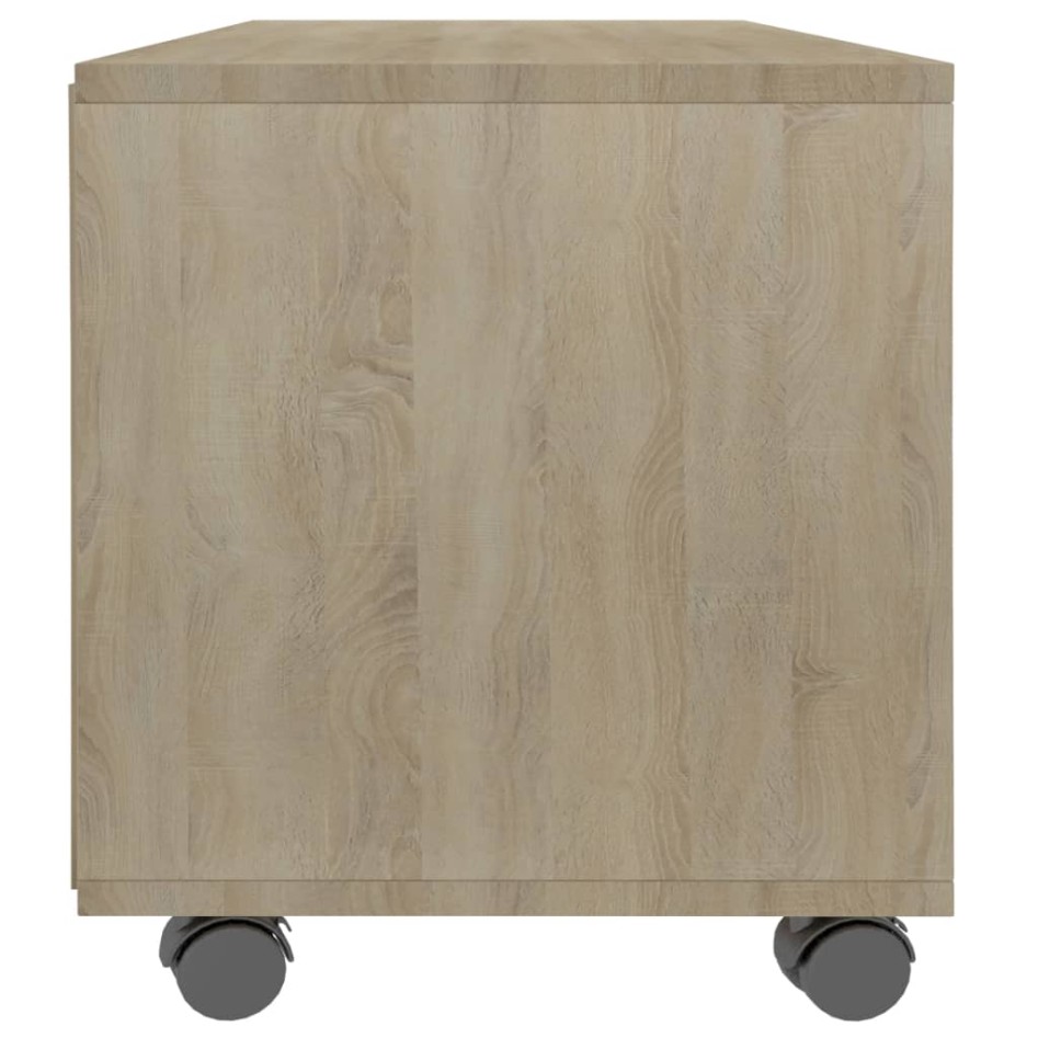 Mueble de TV ruedas madera contrachapada color roble