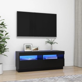 Mueble de TV con luces LED negro 100x35x40