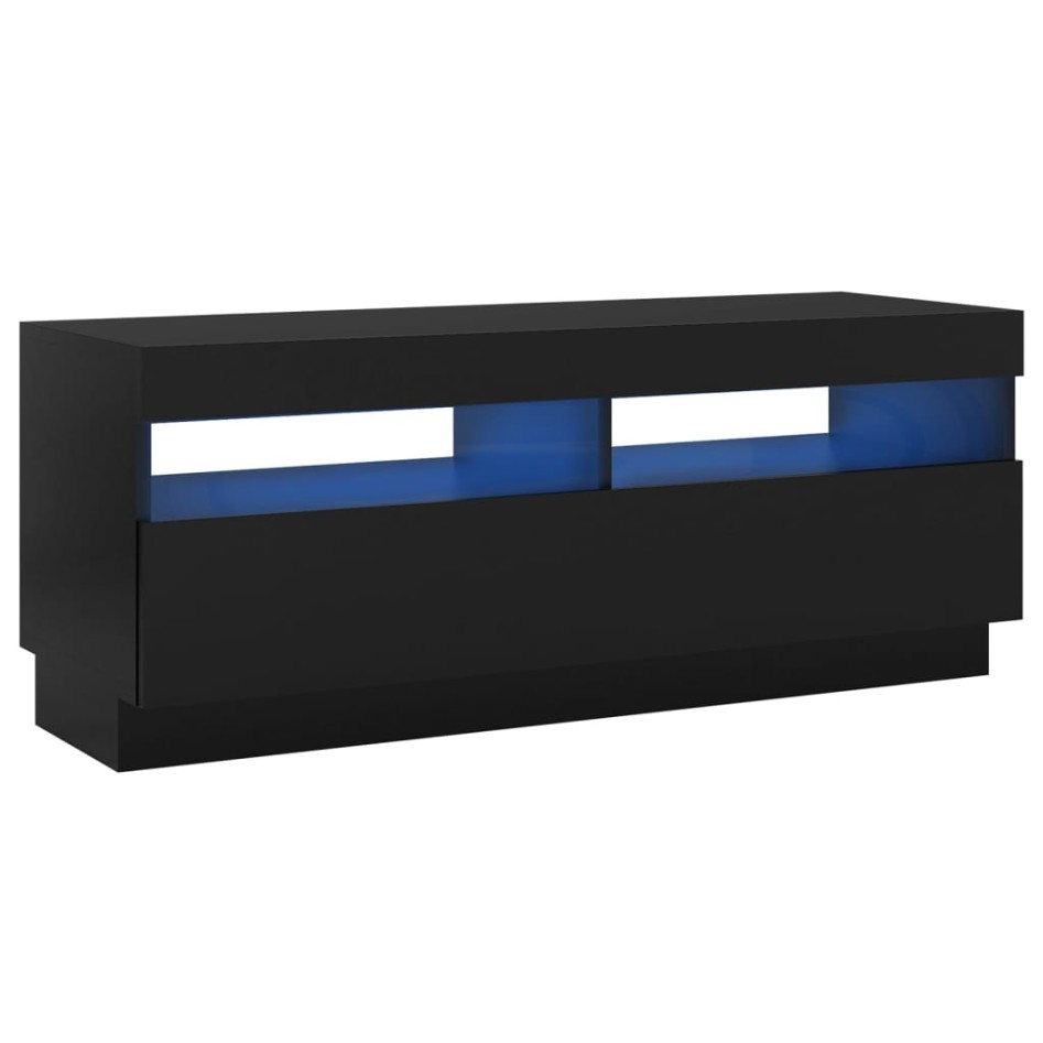 Mueble de TV con luces LED negro 100x35x40