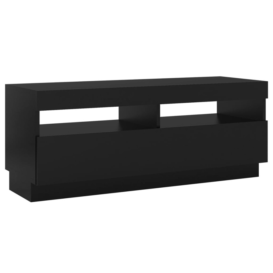 Mueble de TV con luces LED negro 100x35x40