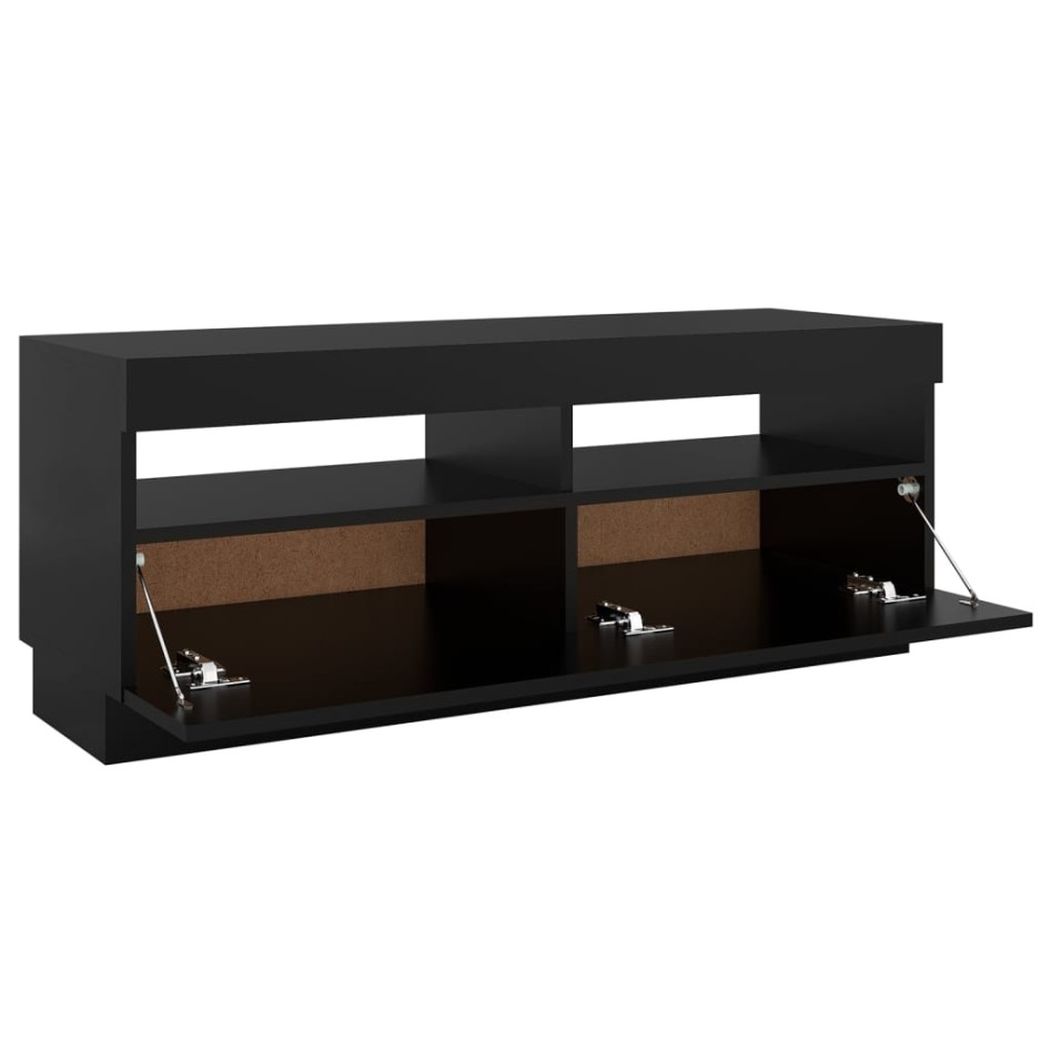 Mueble de TV con luces LED negro 100x35x40