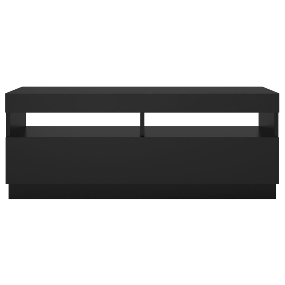 Mueble de TV con luces LED negro 100x35x40