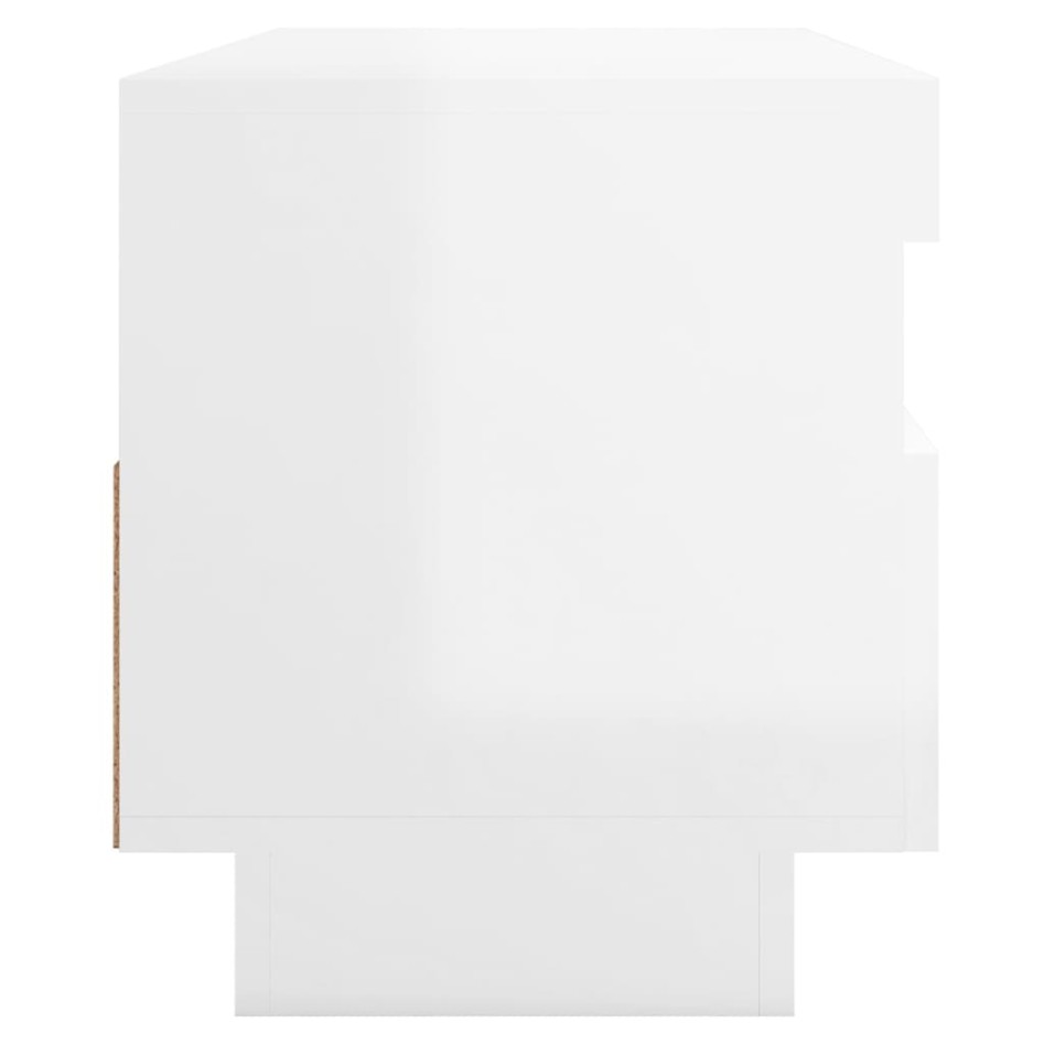 Mueble de TV con luces LED blanco brillante 100x35x40