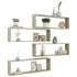 Estantes cubo pared 4uds contrachapado roble Sonoma