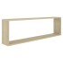 Estantes cubo pared 4uds contrachapado roble Sonoma