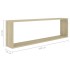 Estantes cubo pared 4uds contrachapado roble Sonoma