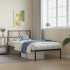 Estructura cama sin colchón con cabecero metal negro 75x190