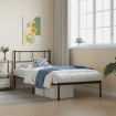 Estructura cama sin colchón con cabecero metal negro 75x190 cm