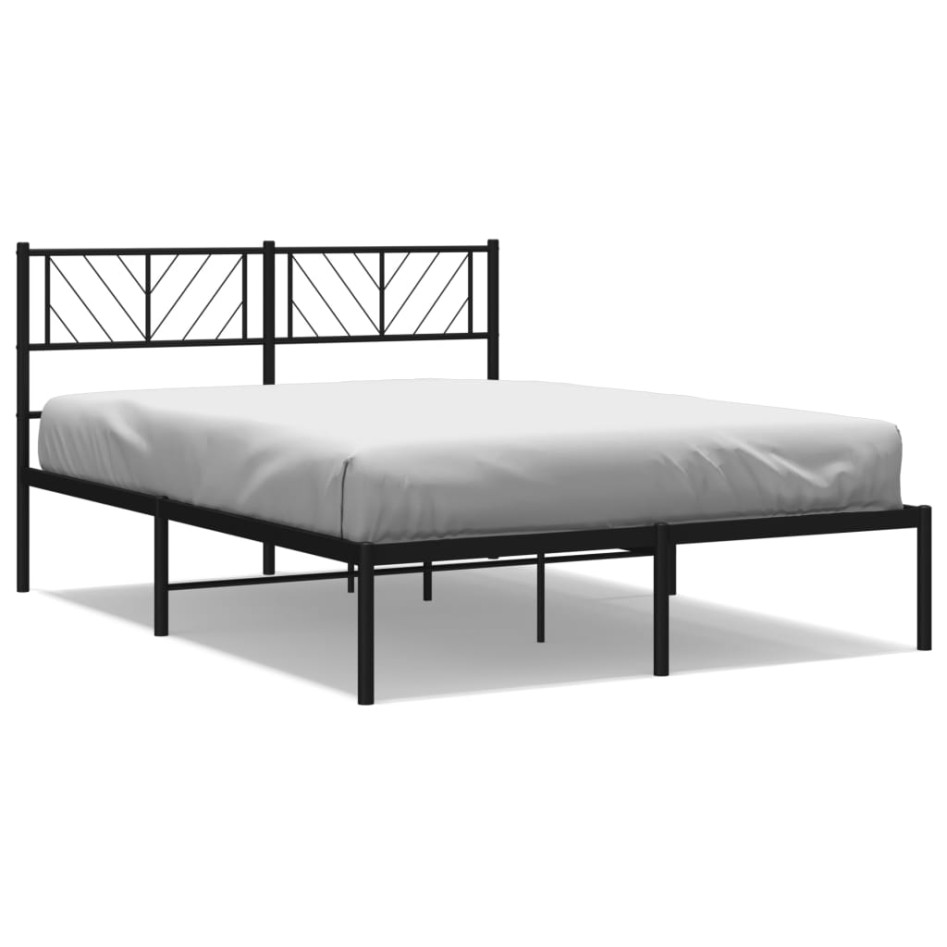 Estructura cama sin colchón con cabecero metal negro 120x190