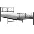 Estructura cama sin colchón con estribo metal negro 80x200