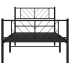 Estructura cama sin colchón con estribo metal negro 80x200
