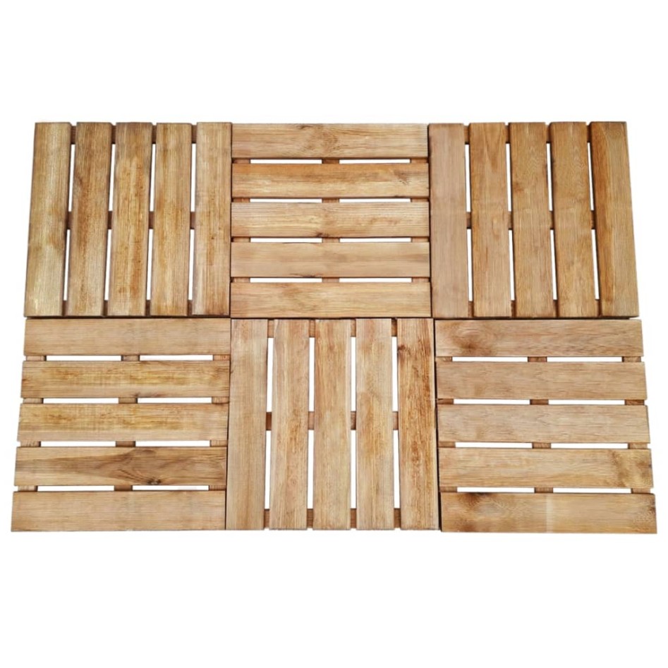 Baldosas de porche 6 unidades madera marrón 50x50