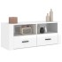 Mueble de TV madera contrachapada blanco brillo 100x35x40