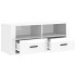 Mueble de TV madera contrachapada blanco brillo 100x35x40