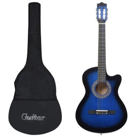 Set de guitarra clásica occidental 12 pzas 6 cuerdas azul