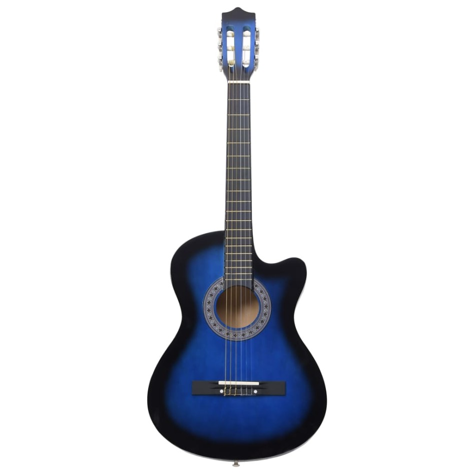 Set de guitarra clásica occidental 12 pzas 6 cuerdas azul